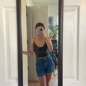 Black Sequin Zara Tank